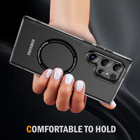 Ultra-Thin Clear Shockproof Case with Magnetic Metal Button Cover for Samsung Galaxy S24 Series