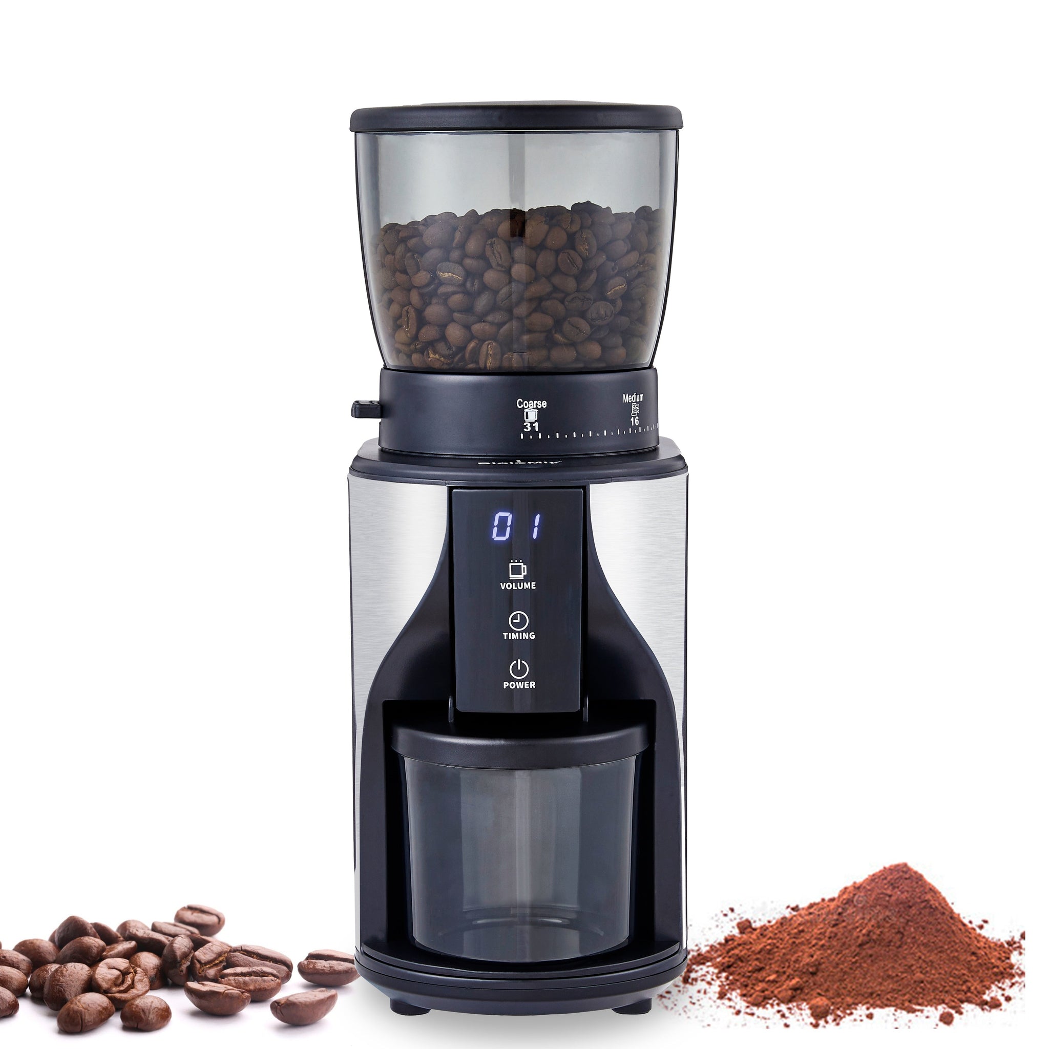 BioloMix Automatic Conical Burr Mill Coffee Grinder with 31 Grind Settings