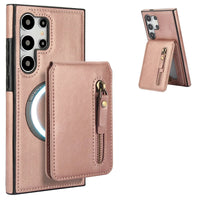 Samsung Galaxy S24 Series Leather Case with Magnetic Removable Card Holder