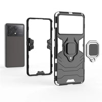 Ring Holder Armor Bumper Protective Phone Case for Xiaomi Poco X6 and Poco X6 Pro