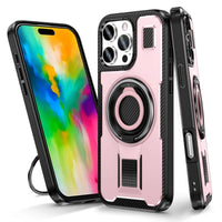 Shockproof PC Case with Rotatable Metal Holder for iPhone 16 Series