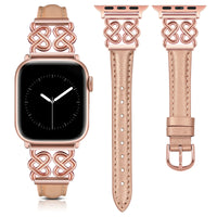 Dressy and Elegant Celtic Heart Knot Leather Band for Apple Watch