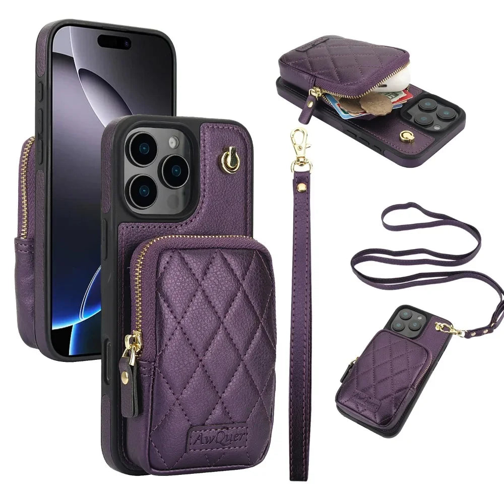 Versatile Crossbody Wallet Phone Case for iPhone 16 Series