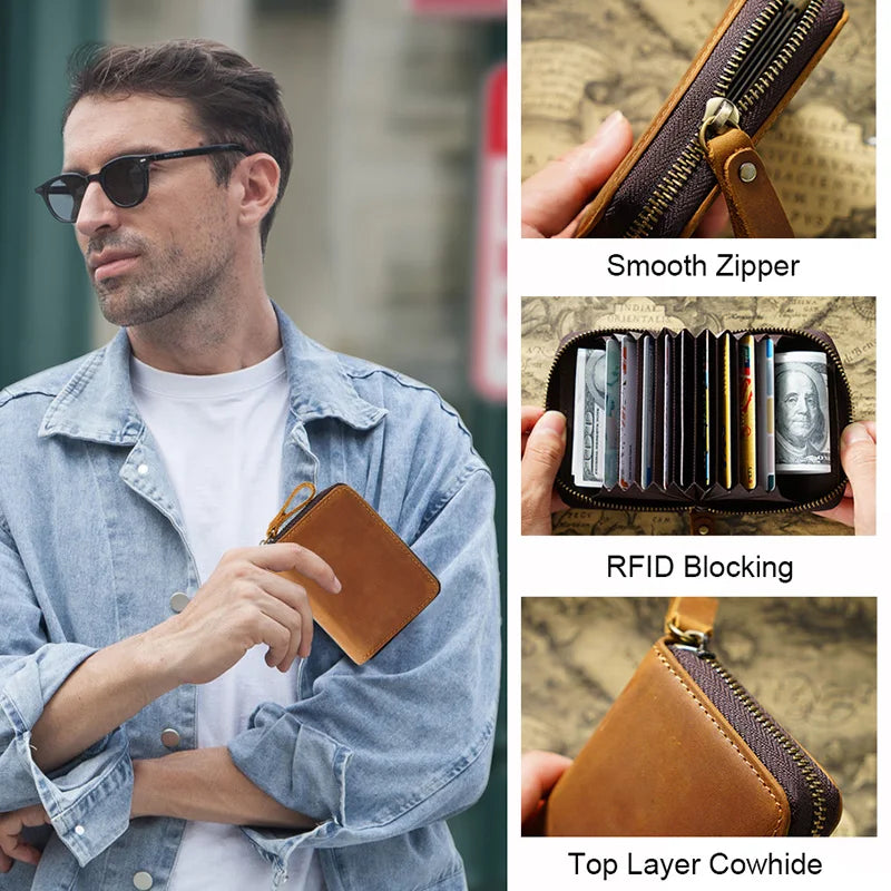 RFID Blocking Leather Airtag Card Bag