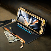 Multifunctional Leather Zipper Wallet Case with Card Slots & Pen Holder for Samsung Galaxy Z Fold 6