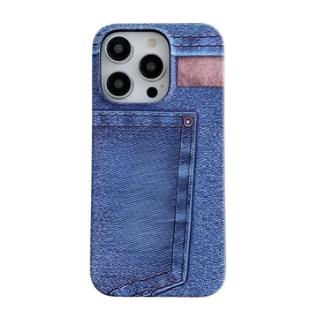 Luxury Noctilucent Denim Pattern Full Cover Protection Matte Hard Phone Case for iPhone 15 Series