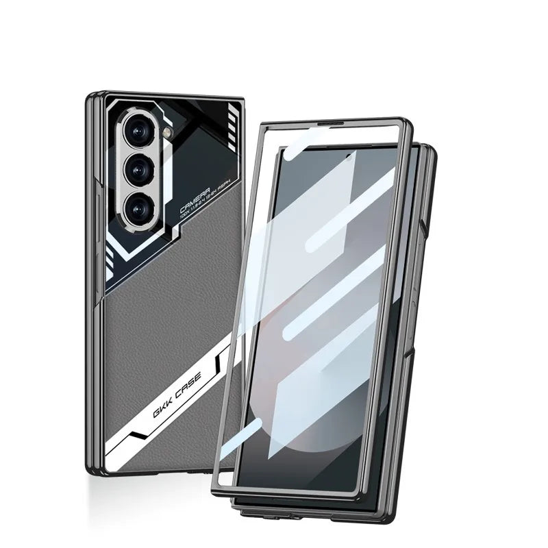 Electroplated Leather Phone Case for Samsung Galaxy Z Fold 5