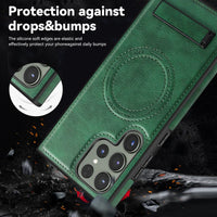 Crystal-Shield Magnetic PU Leather Stand Case for Samsung Galaxy S23 Series