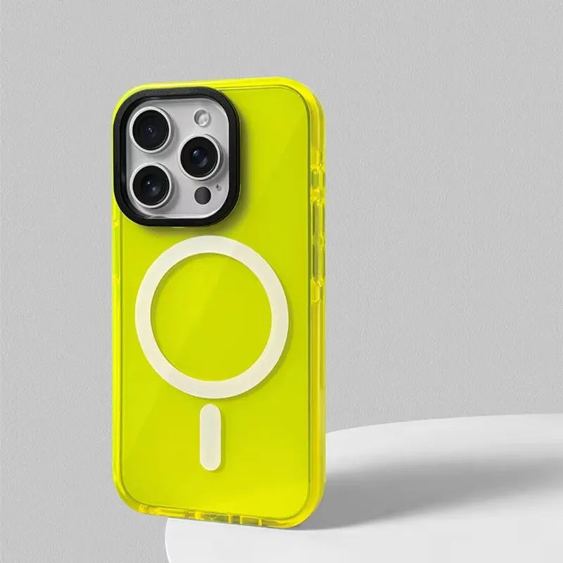 Vivid Neon Soft Silicone MagSafe Case for iPhone 15 Series