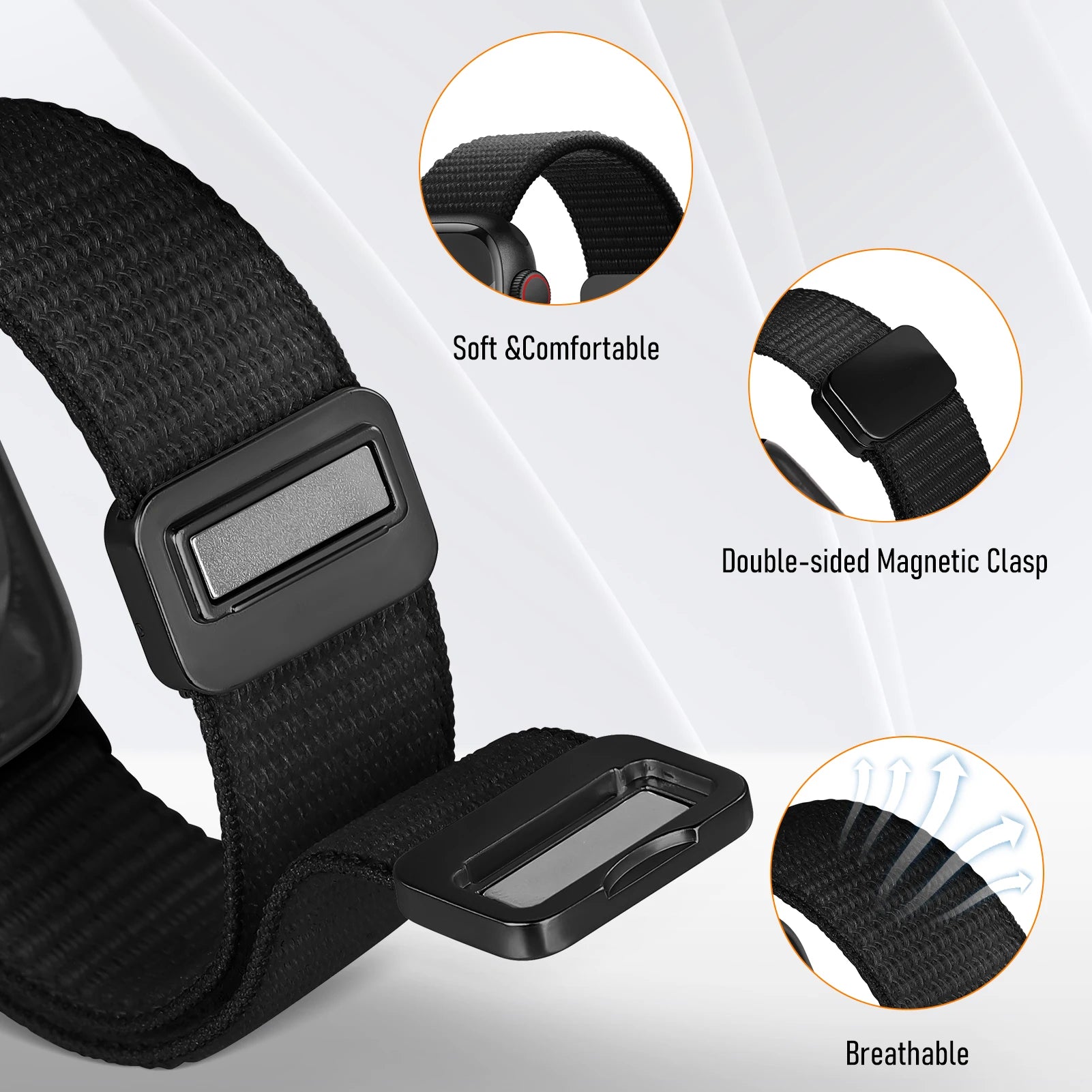 Nylon Magnetic Loop Bracelet for Apple Watch - Stylish and Secure