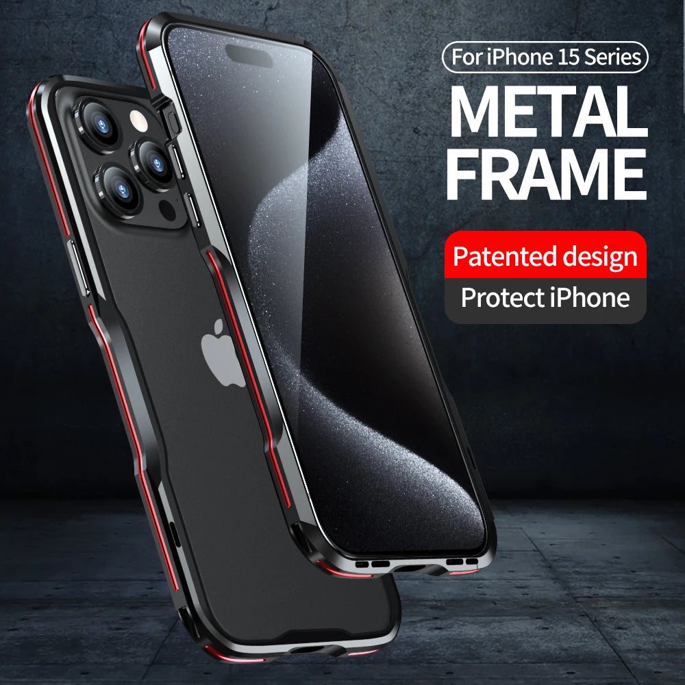 Aluminum Alloy Metal Frame Shockproof Case for iPhone 15 Series