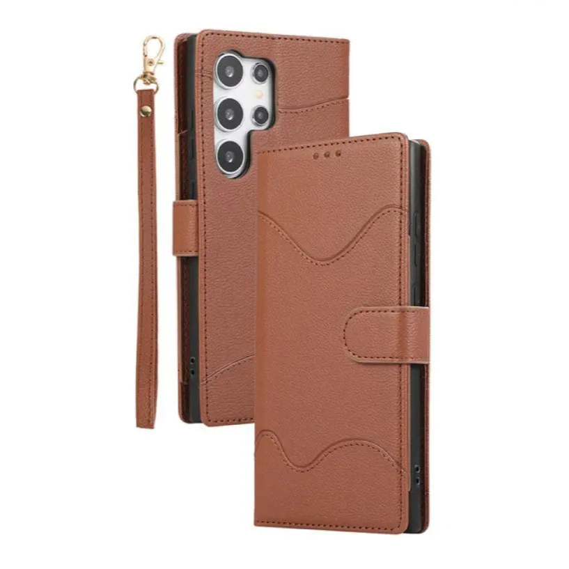 Leather Crossbody Wallet Stand Flip Shell Phone Case for Samsung Galaxy S24 Series