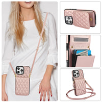 Crossbody Lanyard Wallet Case with Card Holder and Kickstand for iPhone 16 Series