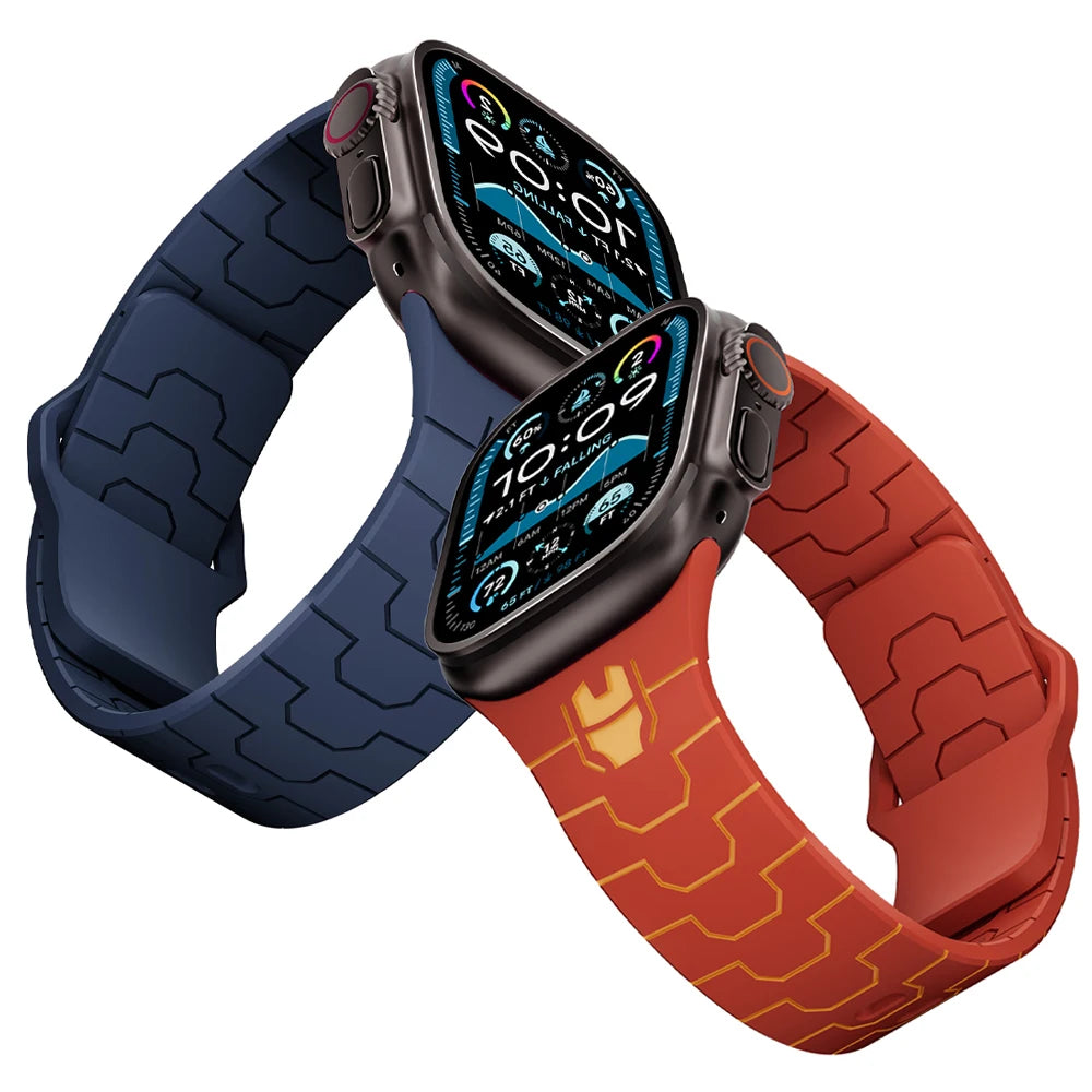 Silicone Sport Bands for Apple Watch Inspired by Iron Man