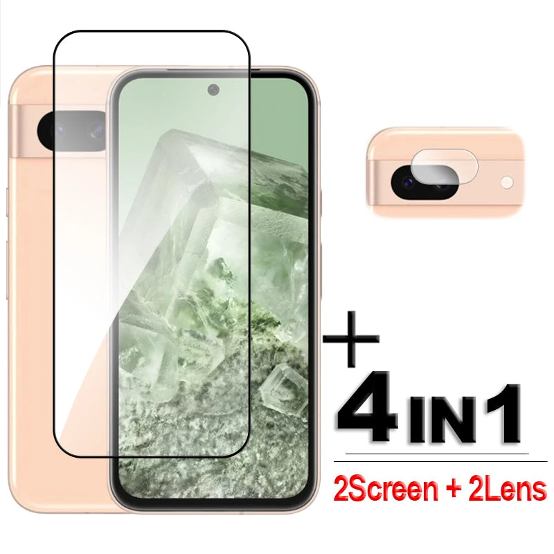 4-in-1 Tempered Glass Full Cover Screen Protector Set for Google Pixel 8 Series