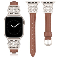 Dressy and Elegant Celtic Heart Knot Leather Band for Apple Watch