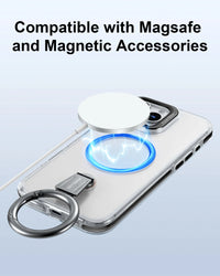 Shockproof Clear MagSafe Case with 360° Ring Stand for iPhone 15 Pro & iPhone 15 Pro Max