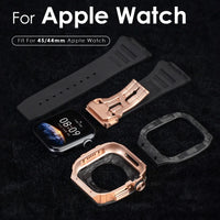 Luxury Carbon Fiber Case with Fluorine Rubber Strap for Apple Watch