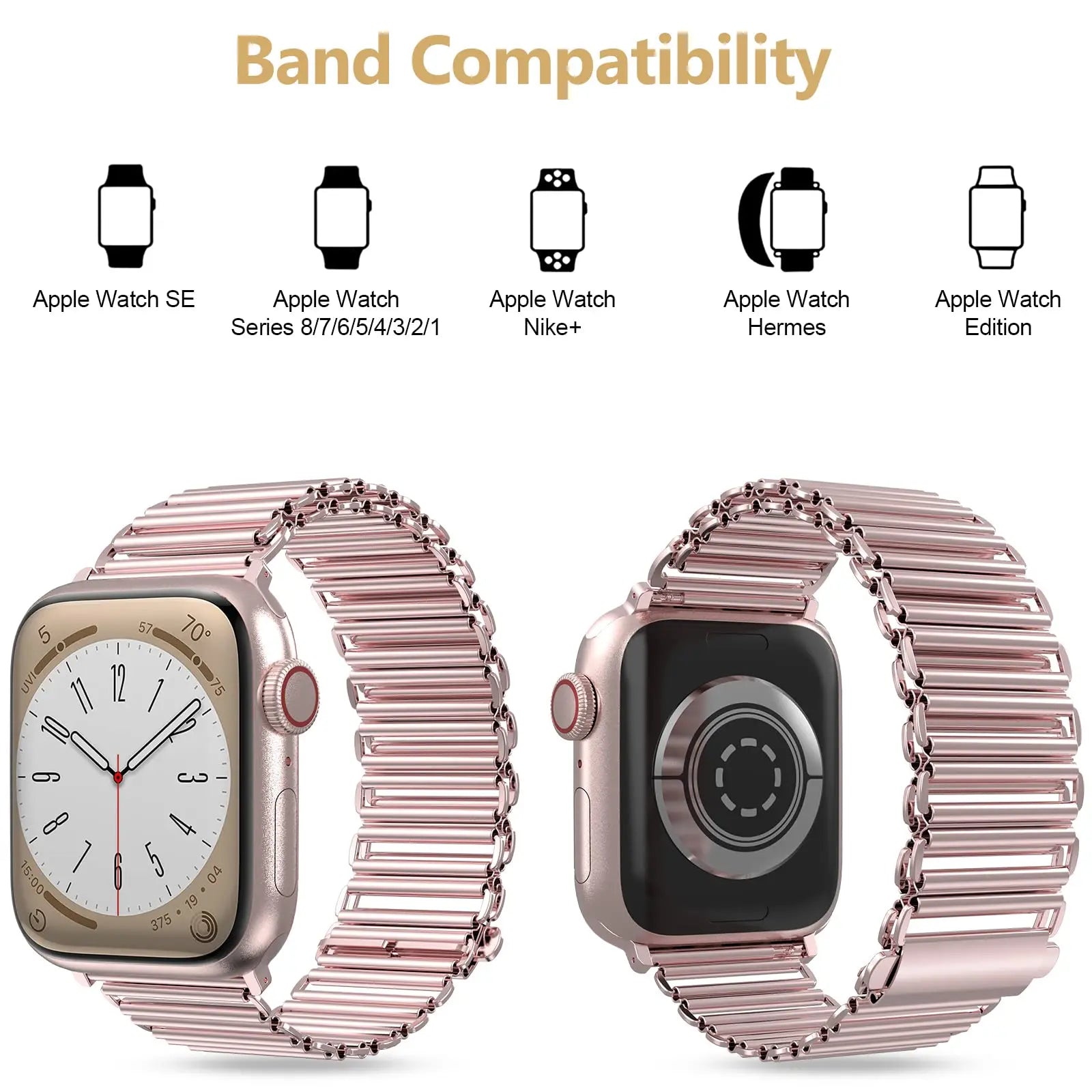 Stainless Steel Dressy Chain Watch Strap for Apple Watch