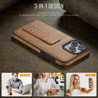 Luxury Leather Case with Invisible Wristband for iPhone 15 Series