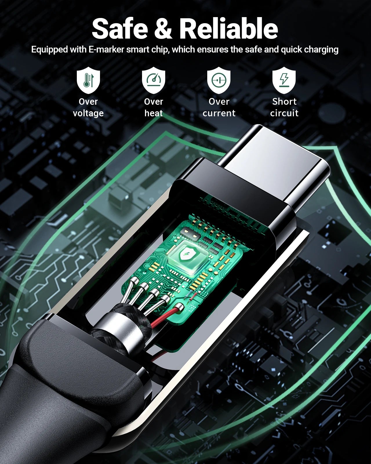 ACEFAST 100W USB-C to USB-C Fast Charging Cable with LED Display