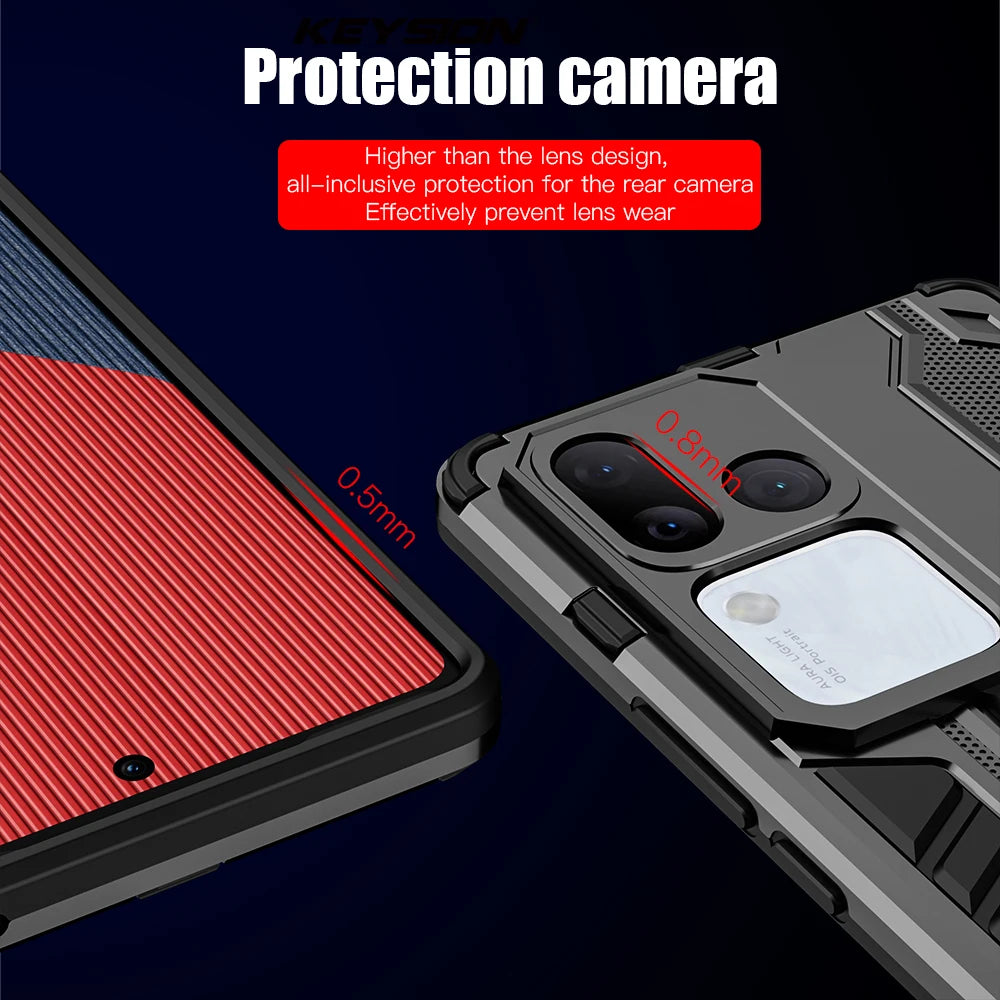 Shockproof Armor Kickstand Silicone+PC Case for VIVO X100 and X100 Pro