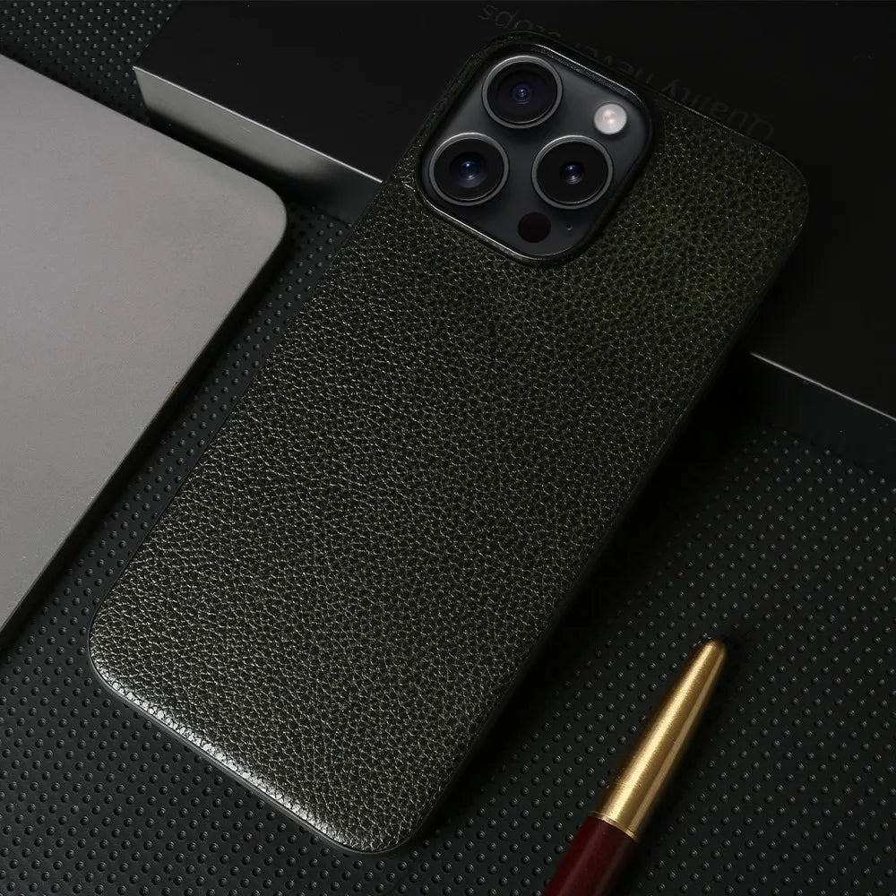 Luxury Genuine Leather Case for iPhone 15 Series