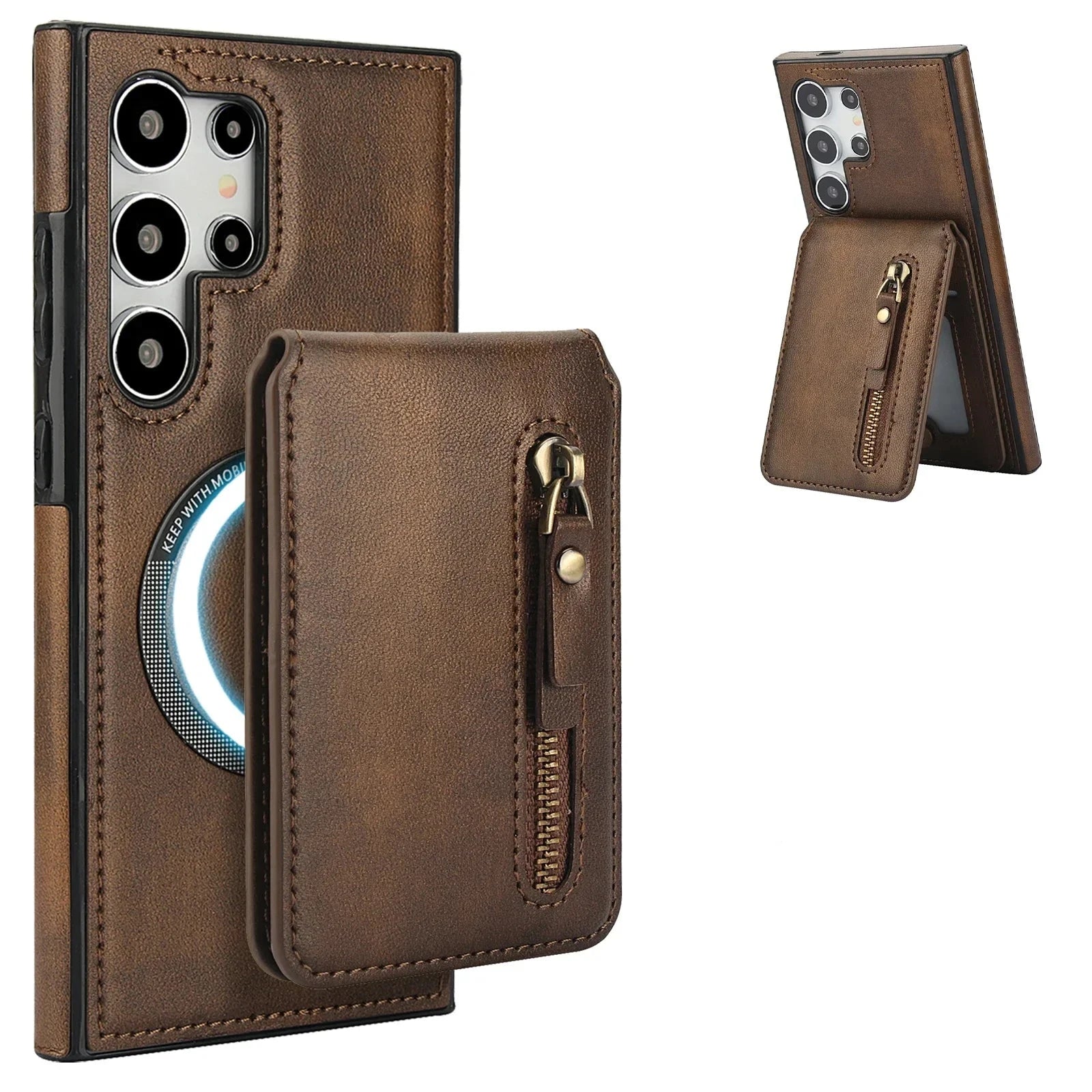 Samsung Galaxy S23 Series Leather Case with Removable Card Holder