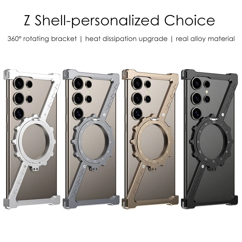 Z-Shaped Gear Design Aluminum Alloy Magnetic Case for Samsung Galaxy S24 Ultra