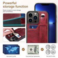 Leather Wrist Strap Wallet Case with Card Slot for iPhone 15 Series