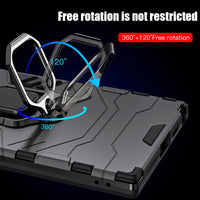 Silicone+PC Ring Stand Shockproof Armor Case for Samsung Galaxy S24 Series