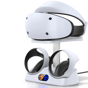 PSVR 2 Controller Charging Dock with Headset Holder - Organize and Power Up