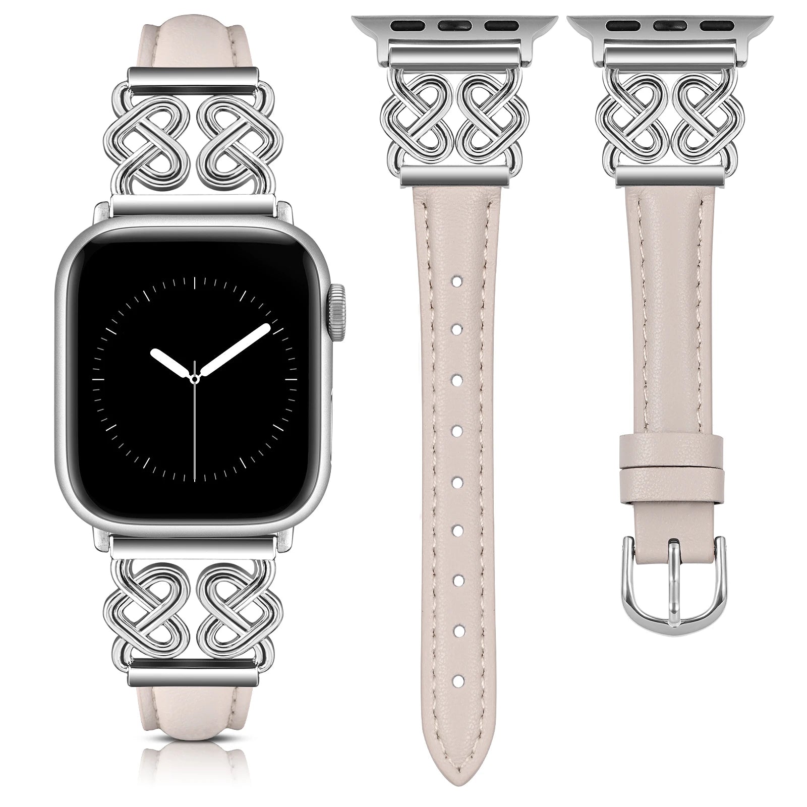 Dressy and Elegant Celtic Heart Knot Leather Band for Apple Watch