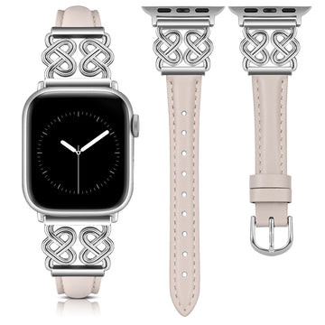 Dressy and Elegant Celtic Heart Knot Leather Band for Apple Watch