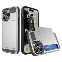 iPhone 15 Series Dual Layer Case with Sliding Card Holder