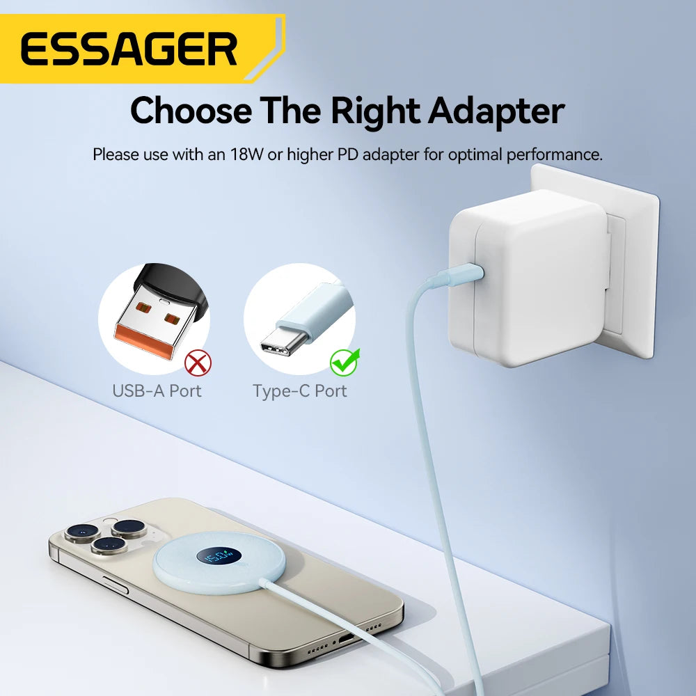 Essager 15W Magnetic Digital Display Wireless Charging Pad