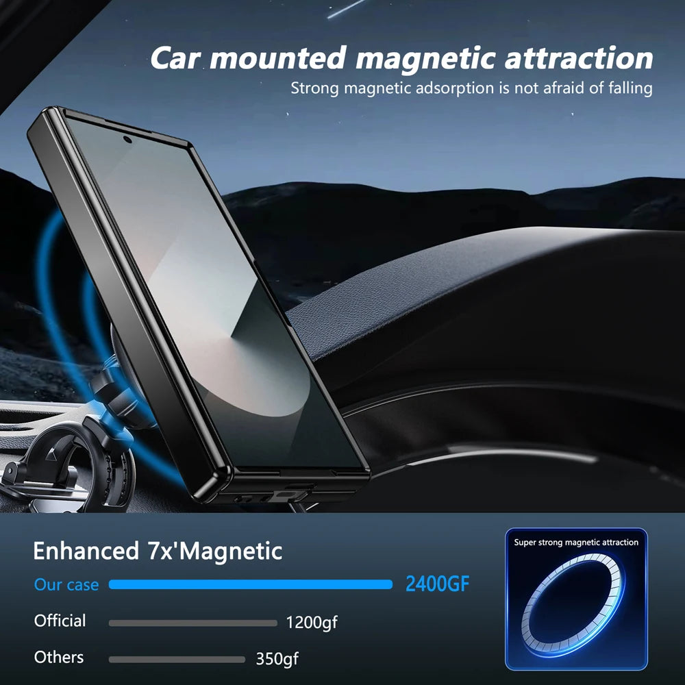 360° Rotating Magnetic Ring Case with Screen Protector for Samsung Galaxy Z Fold 6