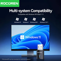 Rocoren 2-in-1 WiFi & Bluetooth USB Adapter