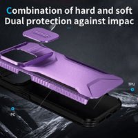 Shockproof Armor Case with Slide Camera Lens Protection for iPhone 15 Series