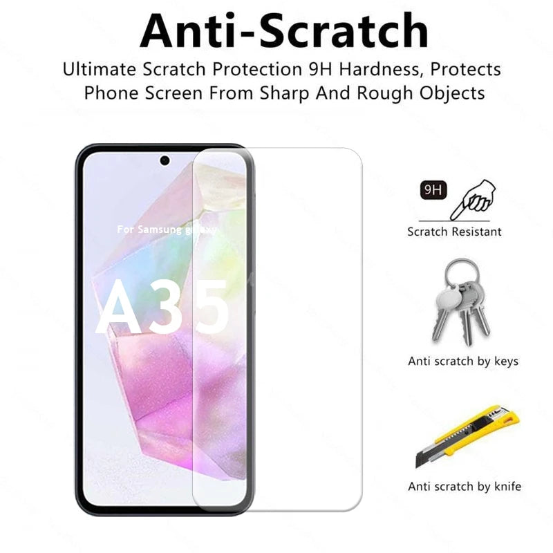 Tempered Glass Screen Protector Film for Samsung Galaxy A35