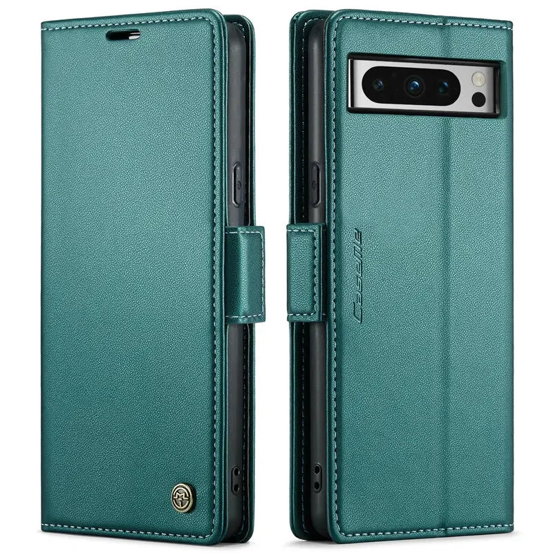 Magnetic Block Leather Shell Wallet Funda Book Case for Google Pixel 8 Series