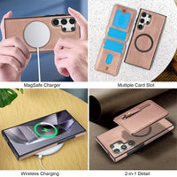 2-in-1 Magnetic Case with Detachable Card Holder & Zipper Wallet for Samsung Galaxy S23 Series