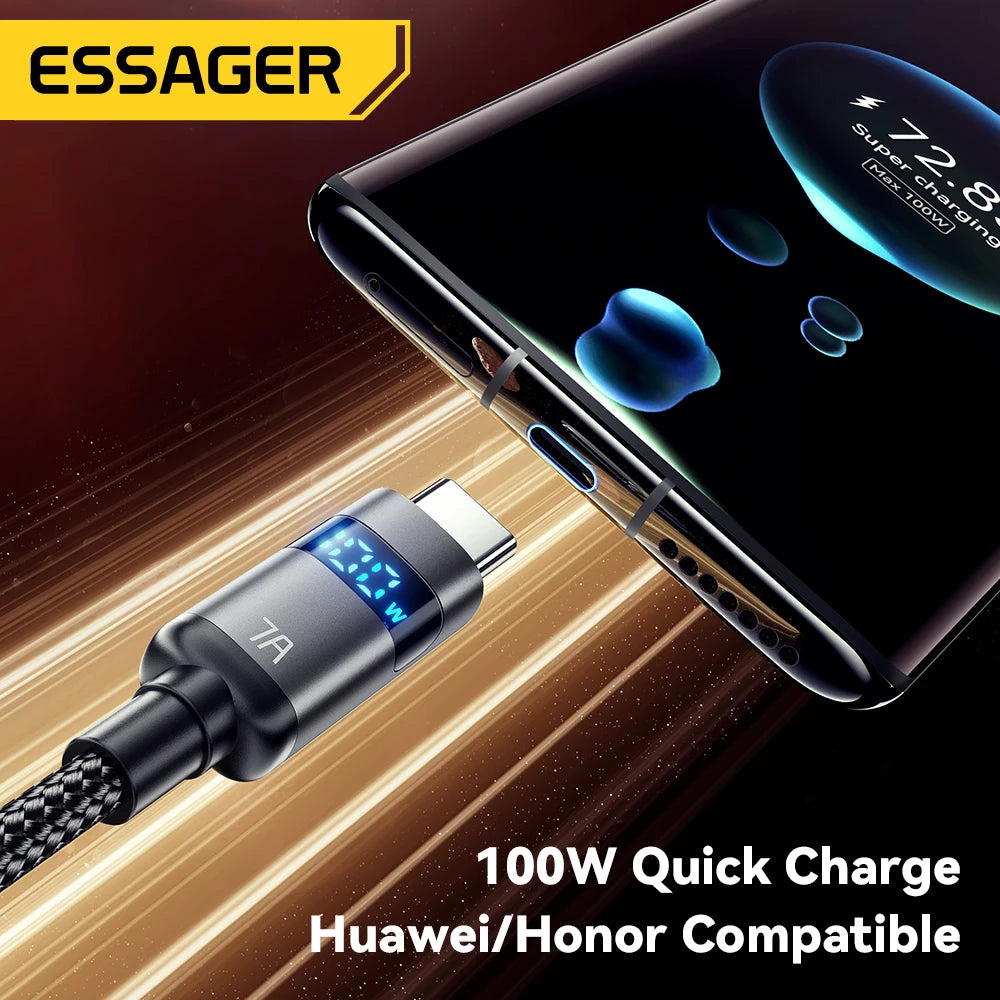 Essager 100W 7A USB Type-C Cable – High-Speed Charging & Data Transfer