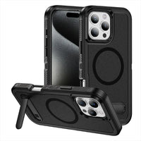 Shockproof Luxury Matte MagSafe Bumper Case with Invisible Stand for iPhone 16 Series