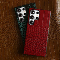 Luxury Genuine Leather Magnetic Case for Samsung Galaxy S24 Series