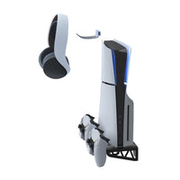 Aluminum Alloy Wall Mount Kit for PlayStation 5 with Dual Charging Station and Headset Holder