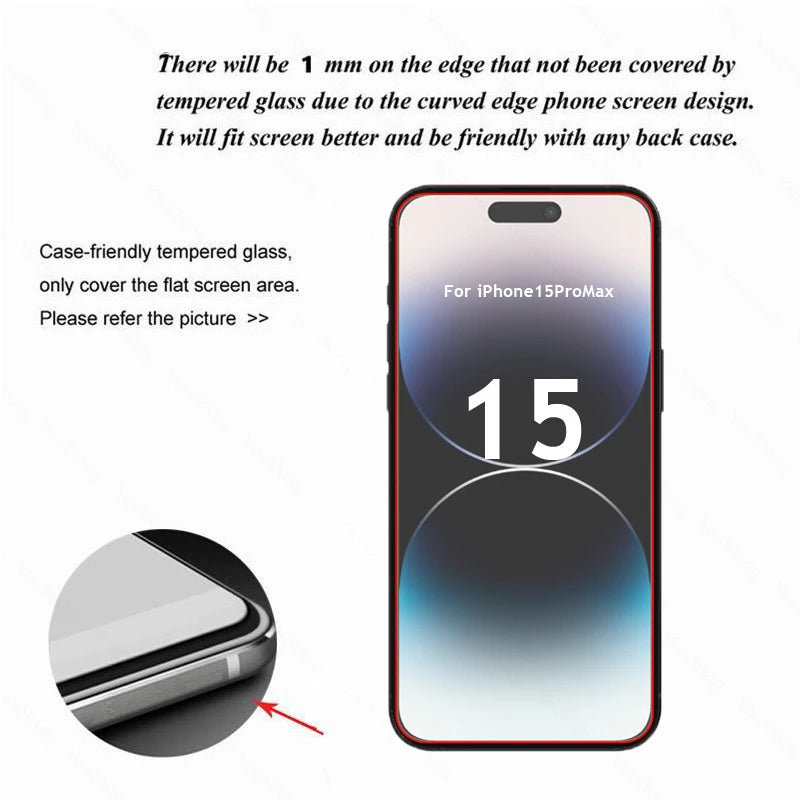 Premium Tempered Glass Screen Protector for iPhone 15 Series