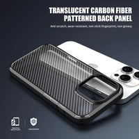 Carbon Fiber Translucent Shockproof Case with Airbag Protection for iPhone 16 Series