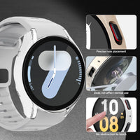 Samsung Galaxy Watch 7 Tempered Glass Case + Silicone Strap Band