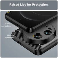 Luxury Brushed Fiber Texture Shockproof Soft TPU Silicone Protective Phone Case for Xiaomi 14 Ultra